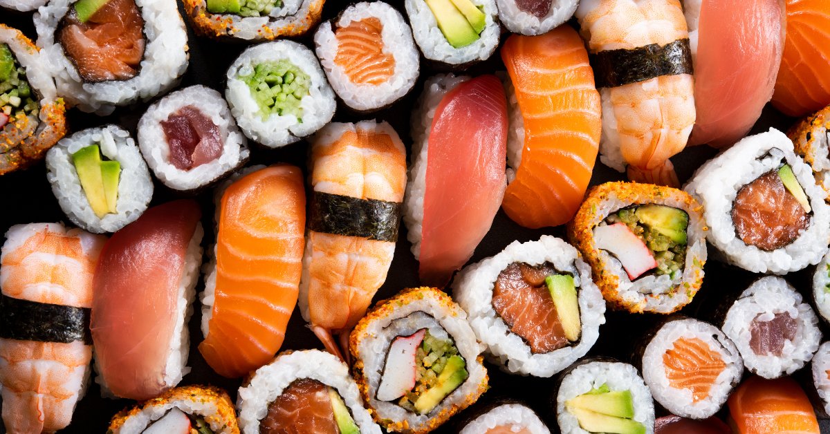 60 darabos prémium sushi tál